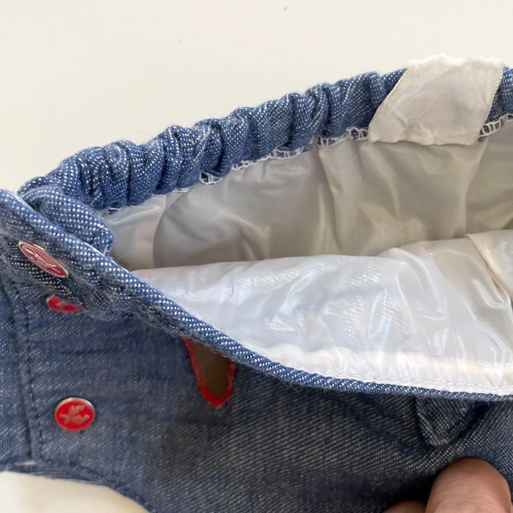 Vintage 60s Red Bandana Western Shirt Chambray Diaper Cover Set 2PC Americana
